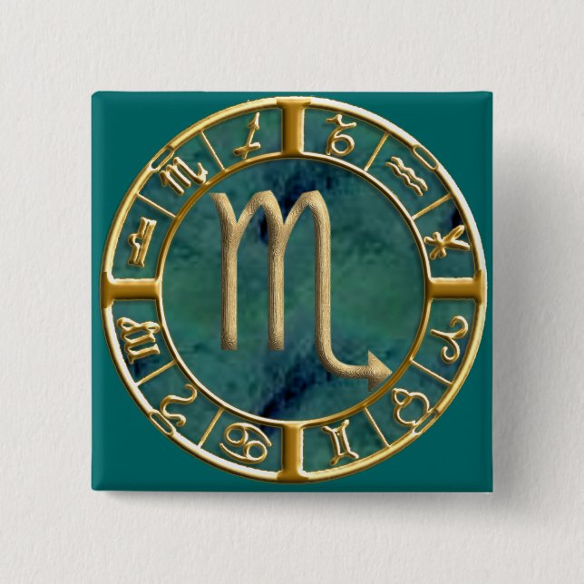 Badge Carré 5 Cm Scorpion (Devant)