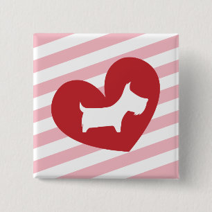Badge Carré 5 Cm Scotty Valentine