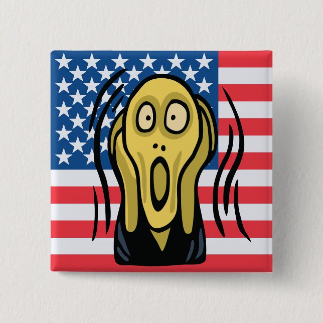 Badge Carré 5 Cm Scream American (Devant)
