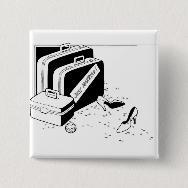 Badge Carré 5 Cm Se marier Classique Spécial Personnalisé (Devant)