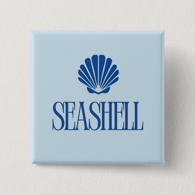Badge Carré 5 Cm Seashell (Devant)