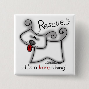 Badge Carré 5 Cm Secourir Chien ... C'est une chose d'amour