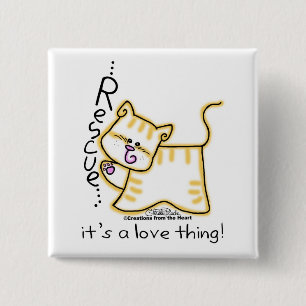 Badge Carré 5 Cm Secourt Tabby Jaune...c'est un truc d'amour !