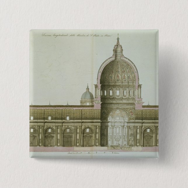 Badge Carré 5 Cm Section transversale longitudinale de St Peter à (Devant)