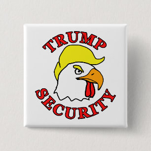 Badge Carré 5 Cm Sécurité d'élection de Donald Trump