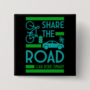 Badge Carré 5 Cm Sécurité routière à bicyclette