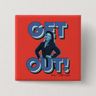 Badge Carré 5 Cm Seinfeld Elaine - Get Out!