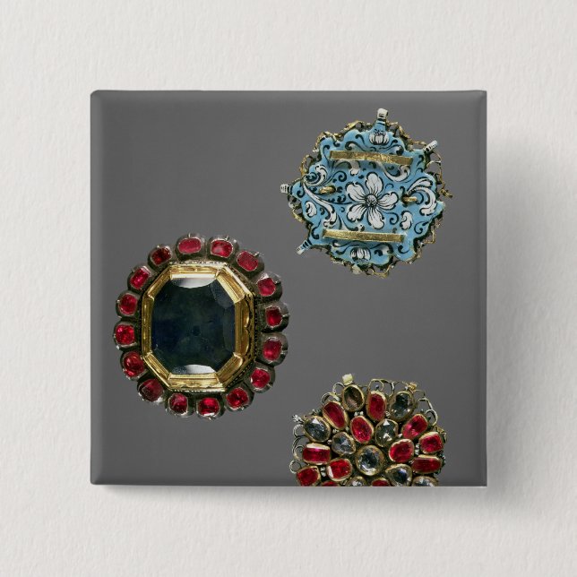 Badge Carré 5 Cm Sélection des broches de costume (Devant)