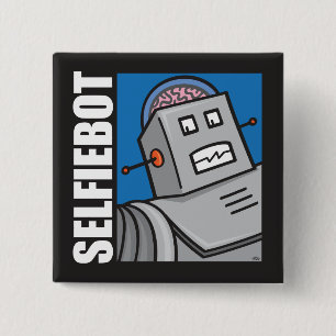 Badge Carré 5 Cm SELFIEBOT - Le Pin de Selfie de robot
