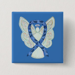 Badge Carré 5 Cm Sensibilisation à la maladie thyroïde Paisley Ru