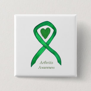 Badge Carré 5 Cm Sensibilisation à l'arthrite Épingles de ruban car