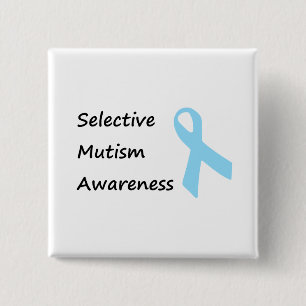 Badge Carré 5 Cm Sensibilisation sélective au mutisme
