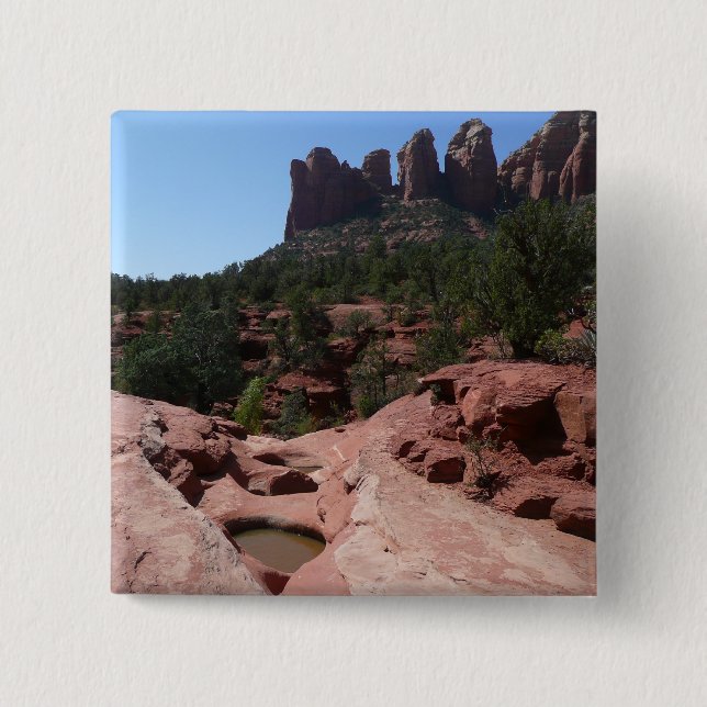 Badge Carré 5 Cm Sept piscines sacrées à Sedona Arizona (Devant)