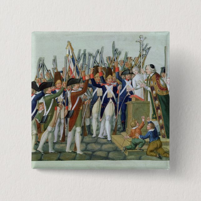 Badge Carré 5 Cm Serment des secteurs, février 1790 (Devant)