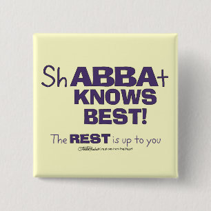 Badge Carré 5 Cm ShABBAt Abba connaît le mieux