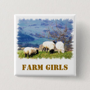 BADGE CARRÉ 5 CM SHEEP