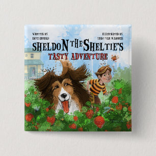 Badge Carré 5 Cm Sheldon the Sheltie