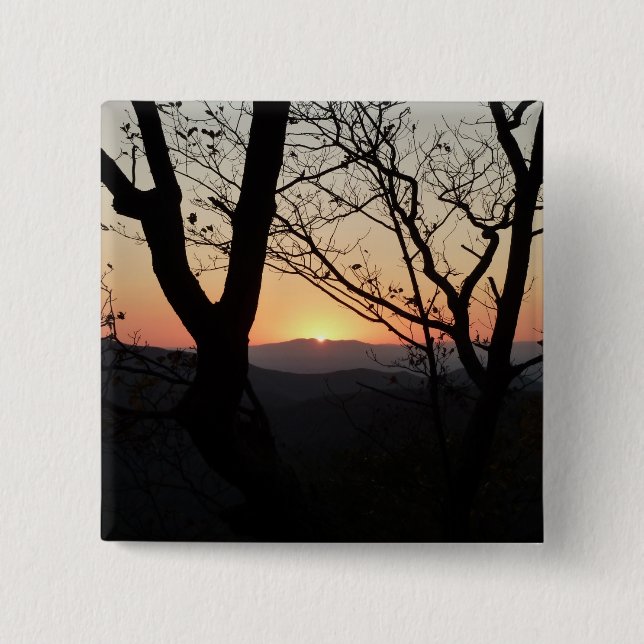 Badge Carré 5 Cm Shenandoah Sunset National Park Paysage (Devant)