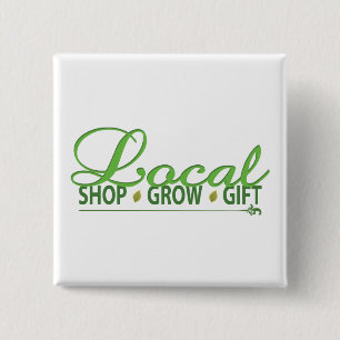 Badge Carré 5 Cm Shop local, Grow local, Poison local