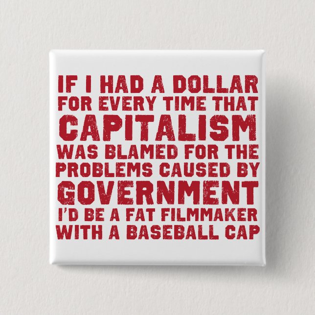 Badge Carré 5 Cm Si j'avais un bouton du dollar (Devant)