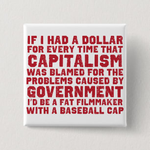 Badge Carré 5 Cm Si j'avais un bouton du dollar