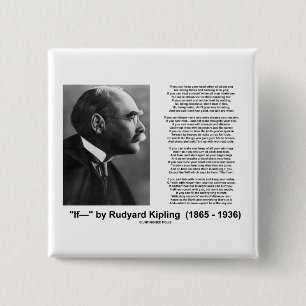 Badge Carré 5 Cm "Si" poème par Rudyard Kipling
