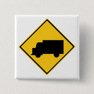 Badge Carré 5 Cm Signal d'avertissement de camion routier classique