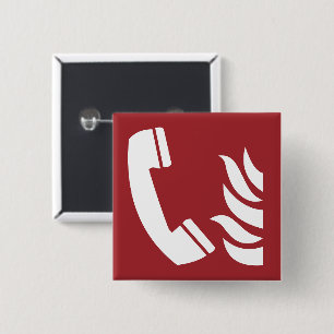 Badge Carré 5 Cm Signal de sécurité téléphonique d'urgence