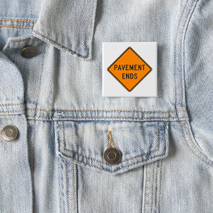 Badge Carré 5 Cm Signal routier de fin de chaussée Avertissement de
