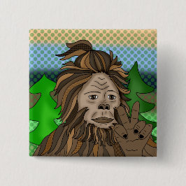 Badge Carré 5 Cm SIGNE DE LA PAIX Bigfoot Sasquatch
