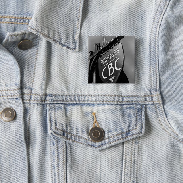 Badge Carré 5 Cm Signe de la rue Jarvis de CBC (années 1940) (En situation)