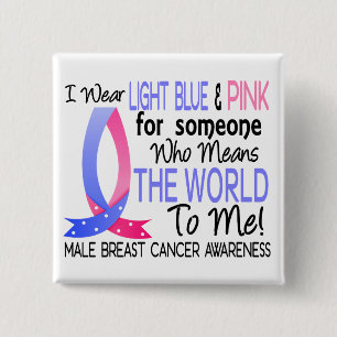 Badge Carré 5 Cm Signifie le monde à moi le cancer du sein masculi