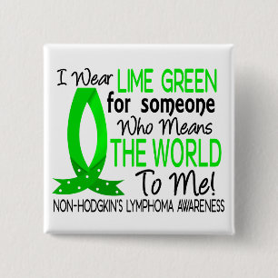 Badge Carré 5 Cm Signifie le monde à moi lymphome non Hodgkinien
