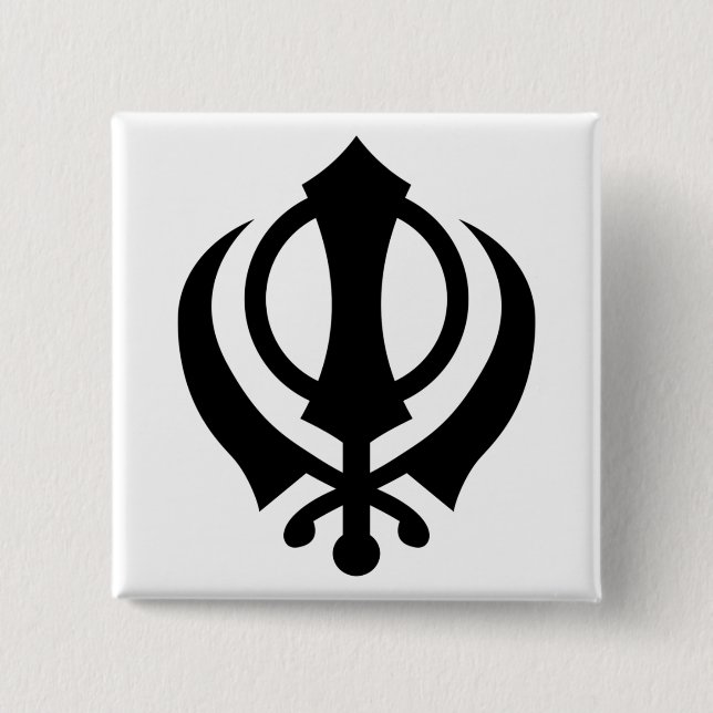 Badge Carré 5 Cm Sikh Khanda (Devant)