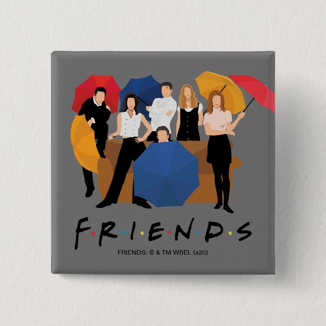 Badge Carré 5 Cm Silhouette de caractères FRIENDS™ (Devant)