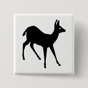 Badge Carré 5 Cm Silhouette de cerf