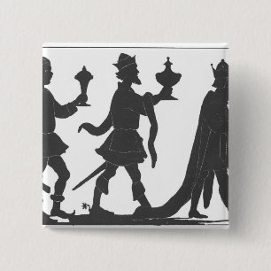 Badge Carré 5 Cm Silhouette des trois rois