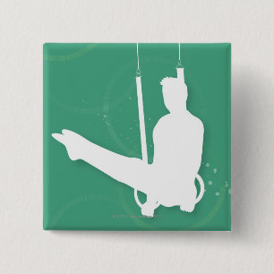 Badge Carré 5 Cm Silhouette d'un homme exécutant la gymnastique