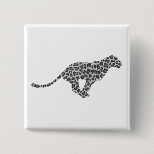 Badge Carré 5 Cm Silhouette gris léopard et gris clair