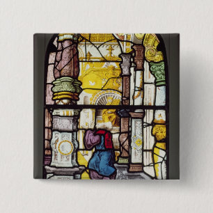 Badge Carré 5 Cm Simon dans le temple voyant le Saint-Esprit