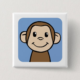 Badge Carré 5 Cm Singe