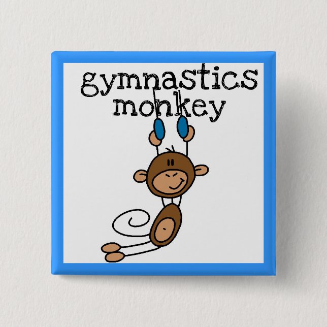 Badge Carré 5 Cm Singe de gymnastique (Devant)