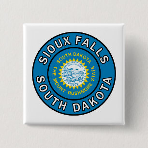 Badge Carré 5 Cm Sioux Falls Dakota du Sud
