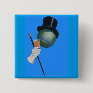 Badge Carré 5 Cm Sir Earth a un cocktail