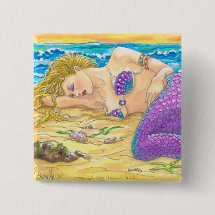 Badge Carré 5 Cm Sirène de sommeil