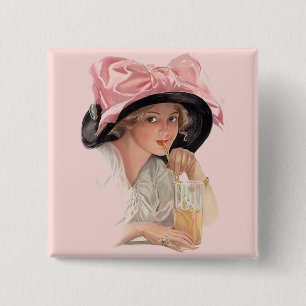 Badge Carré 5 Cm Siroter du soda