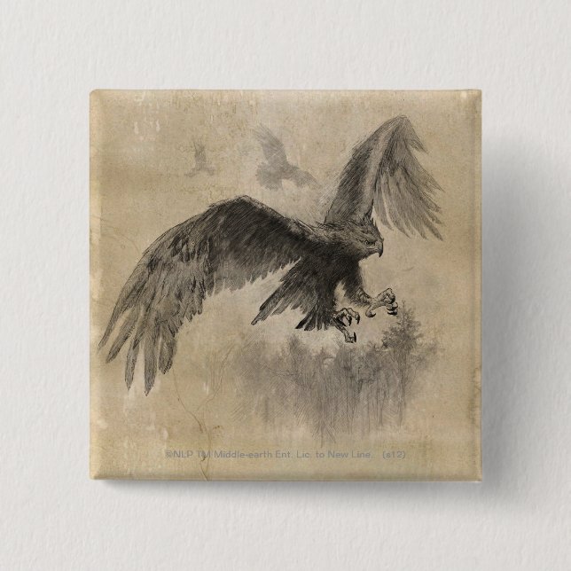 Badge Carré 5 Cm Sketch de Great Eagles (Devant)