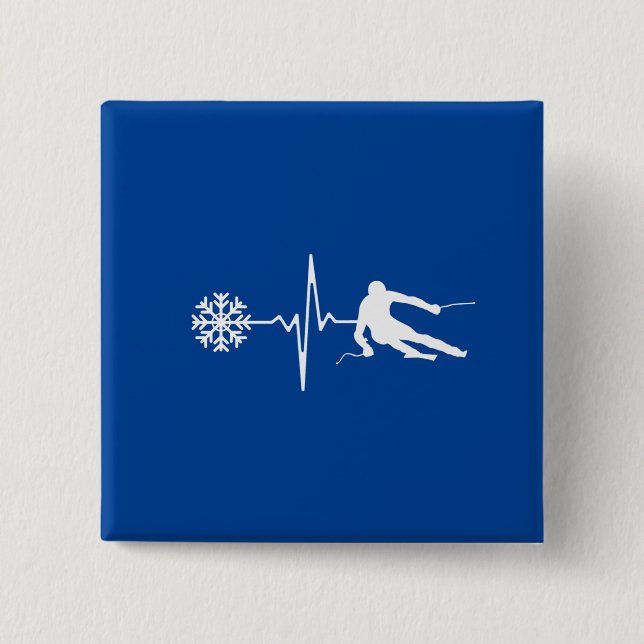 Badge Carré 5 Cm Ski (Devant)