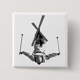 Badge Carré 5 Cm Ski de style libre
