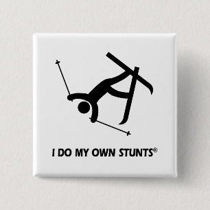 Badge Carré 5 Cm Skiant mes propres cascades